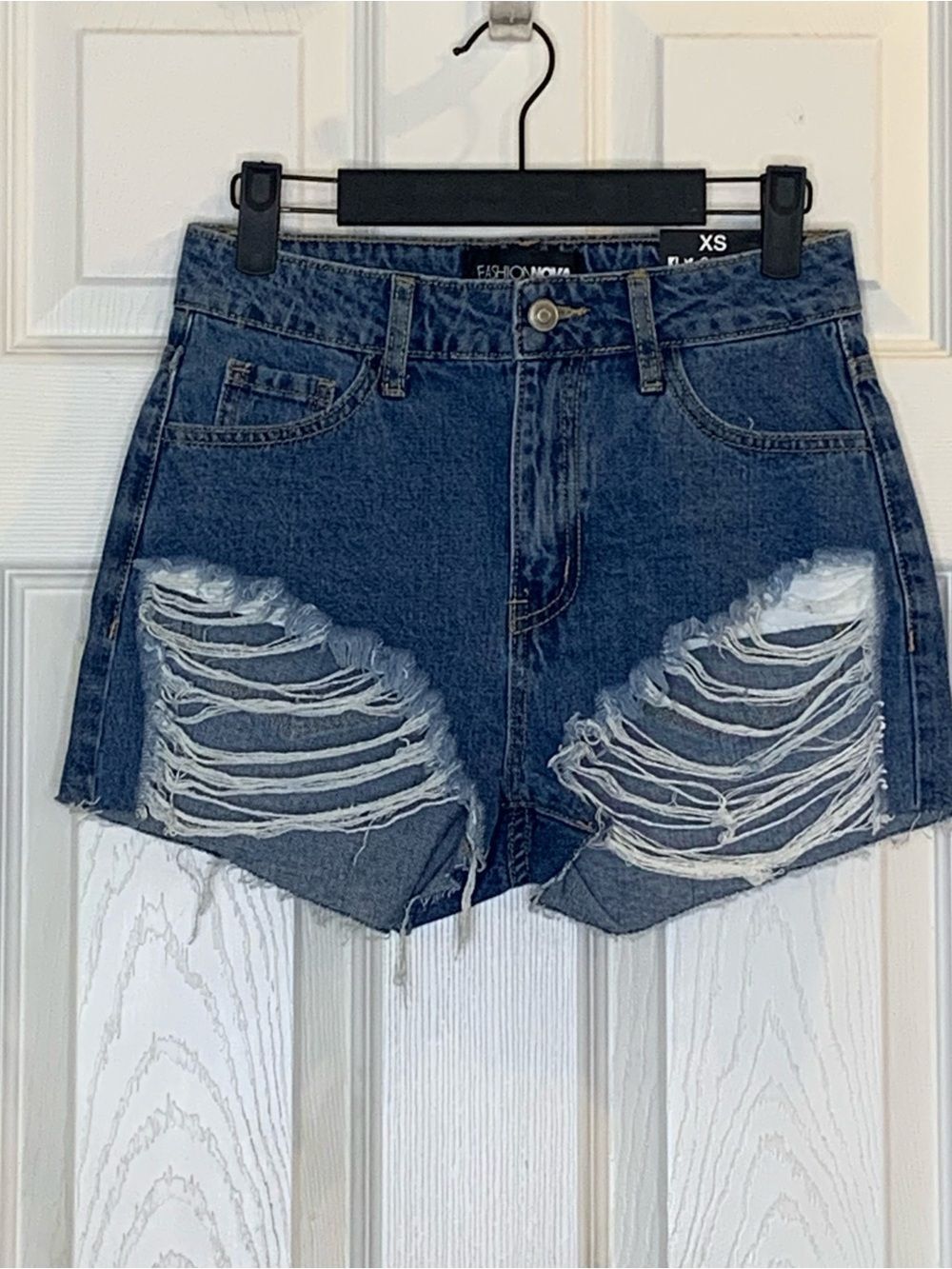Fashion Nova How About That Raw Hem Denim Shorts Size XS